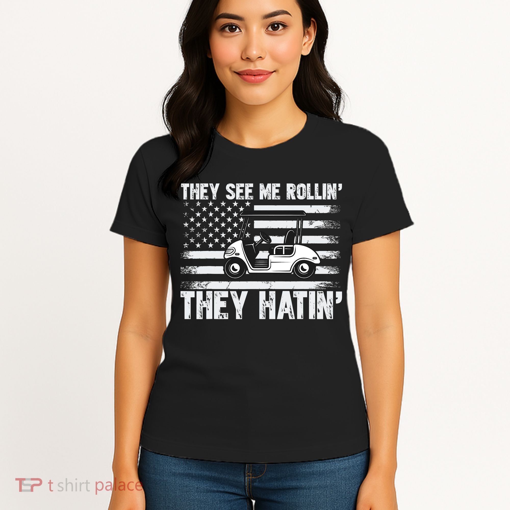 They See Me Rollin Hatin Funny Golf Women's T-Shirt