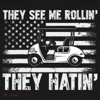 They See Me Rollin Hatin Funny Golf Kids Sweatshirt thumb 2