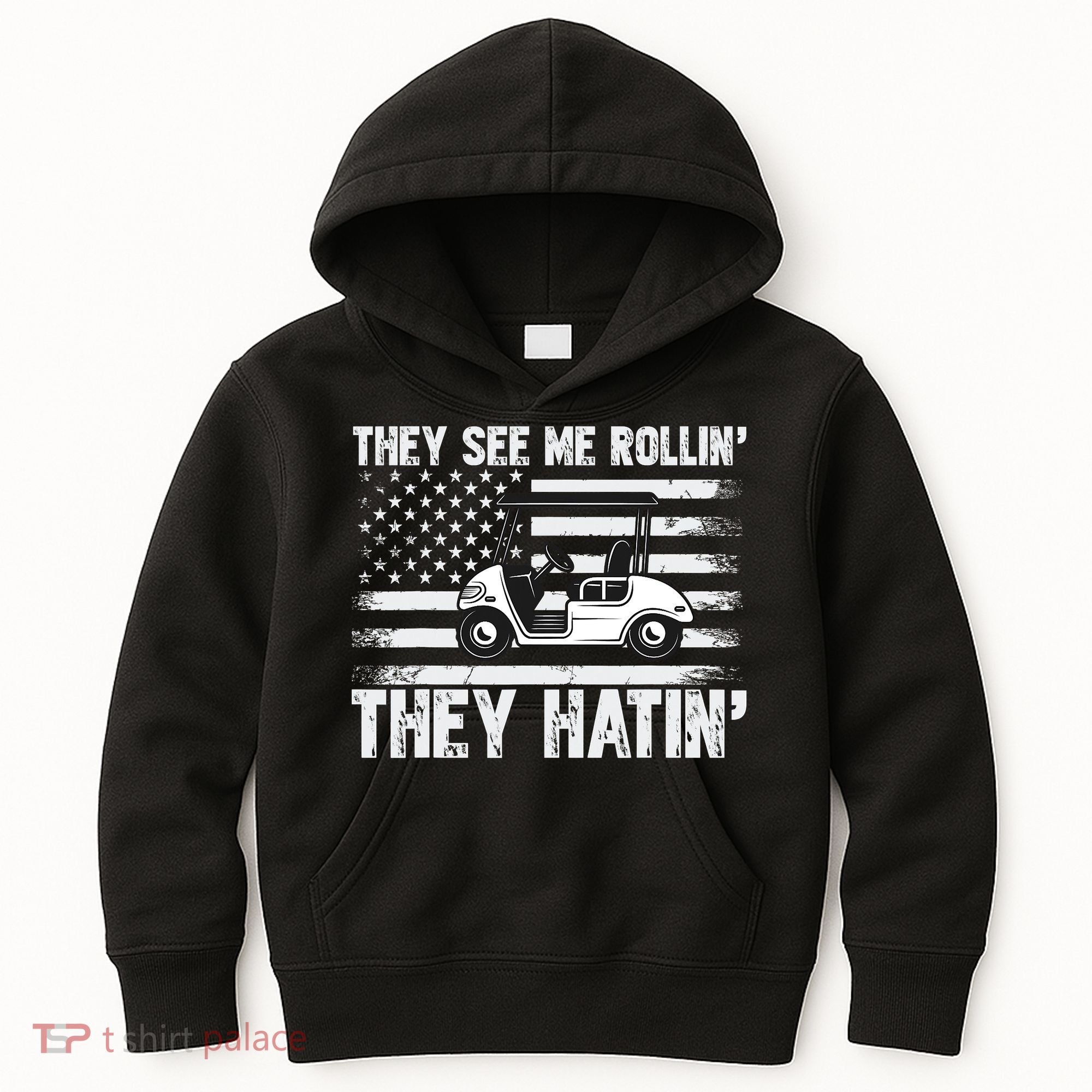 They See Me Rollin Hatin Funny Golf Kids Hoodie