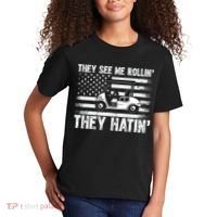 They See Me Rollin Hatin Funny Golf Kids T-Shirt thumb 2
