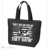 They See Me Rollin Hatin Funny Golf Tote Bag thumb 3