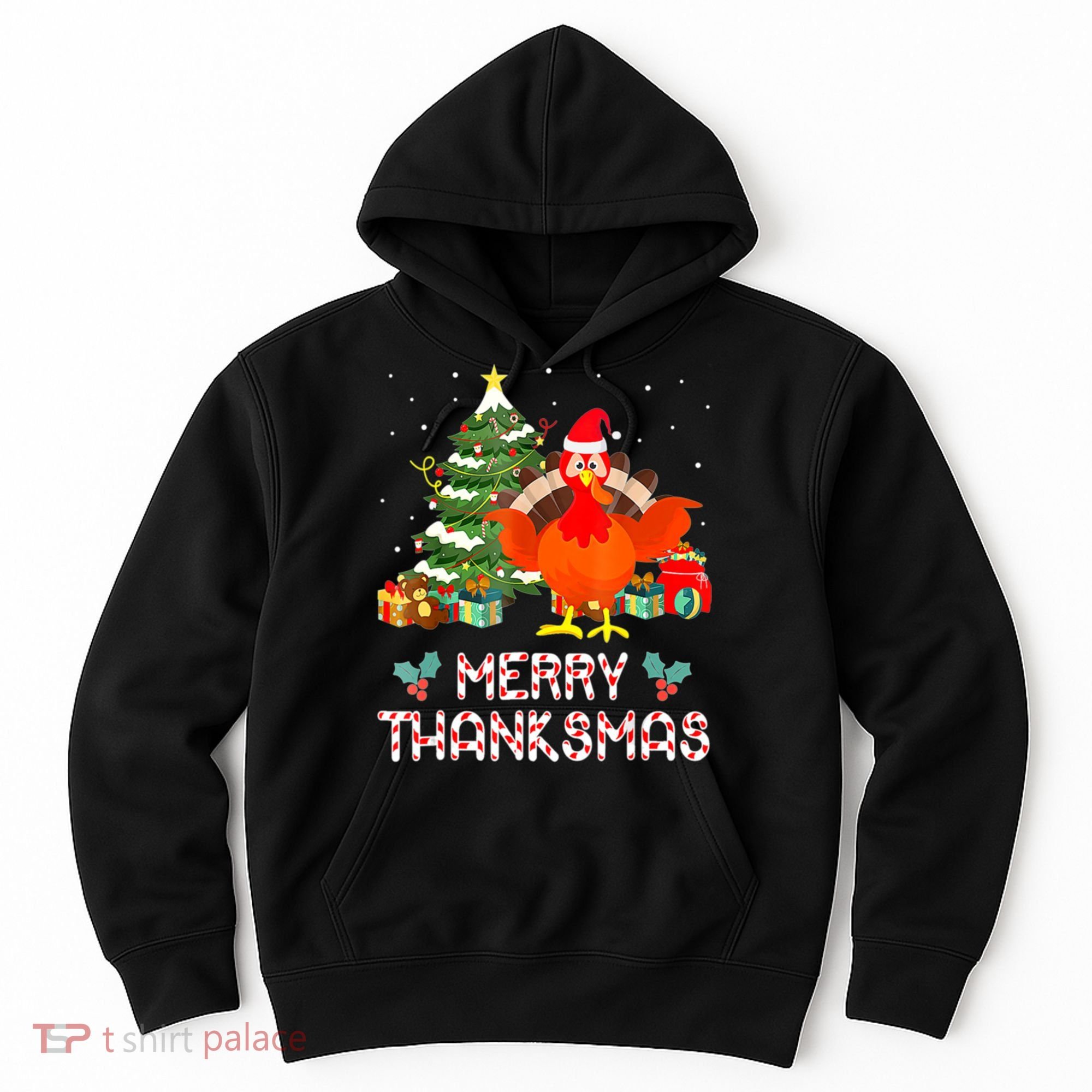 Turkey Santa Merry Thanksmas Christmas Thanksgiving Hoodie