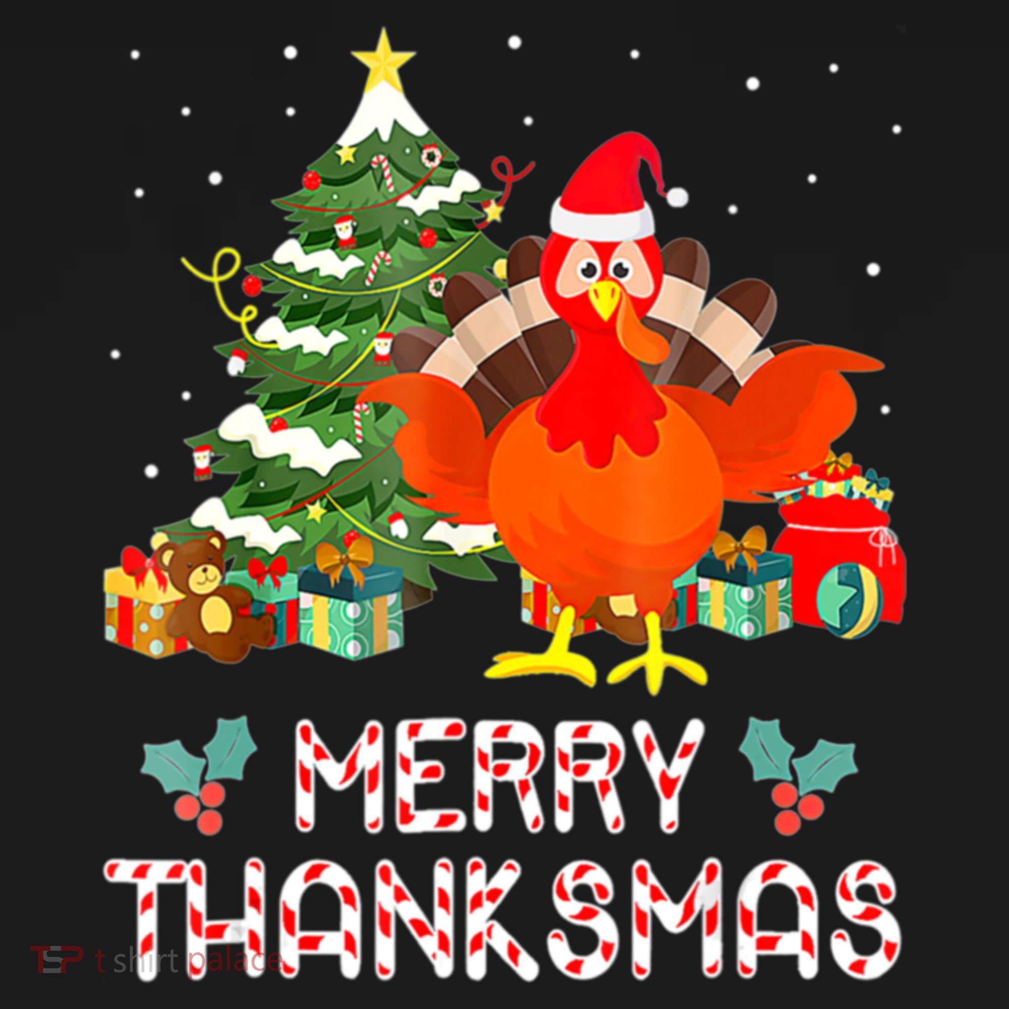 Turkey Santa Merry Thanksmas Christmas Thanksgiving Women's Hoodie