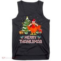 Turkey Santa Merry Thanksmas Christmas Thanksgiving Tank Top thumb 0