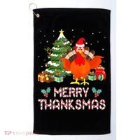 Turkey Santa Merry Thanksmas Christmas Thanksgiving Golf Towel thumb 0
