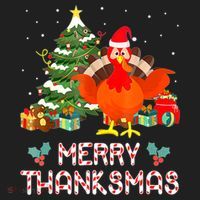 Turkey Santa Merry Thanksmas Christmas Thanksgiving Golf Towel thumb 3