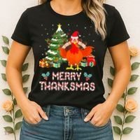 Turkey Santa Merry Thanksmas Christmas Thanksgiving Women's T-Shirt thumb 2