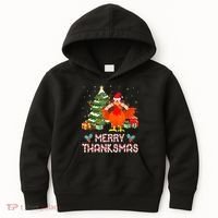 Turkey Santa Merry Thanksmas Christmas Thanksgiving Kids Hoodie thumb 0