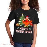 Turkey Santa Merry Thanksmas Christmas Thanksgiving Kids T-Shirt thumb 2