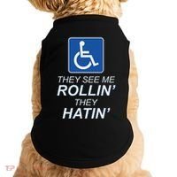 They See Me Rollin They Hatin Funny Wheelchair Graphic Doggie Tank thumb 0