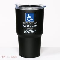 They See Me Rollin They Hatin Funny Wheelchair Graphic Tumbler thumb 0