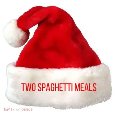 Two Spaghetti Meals Santa Hat