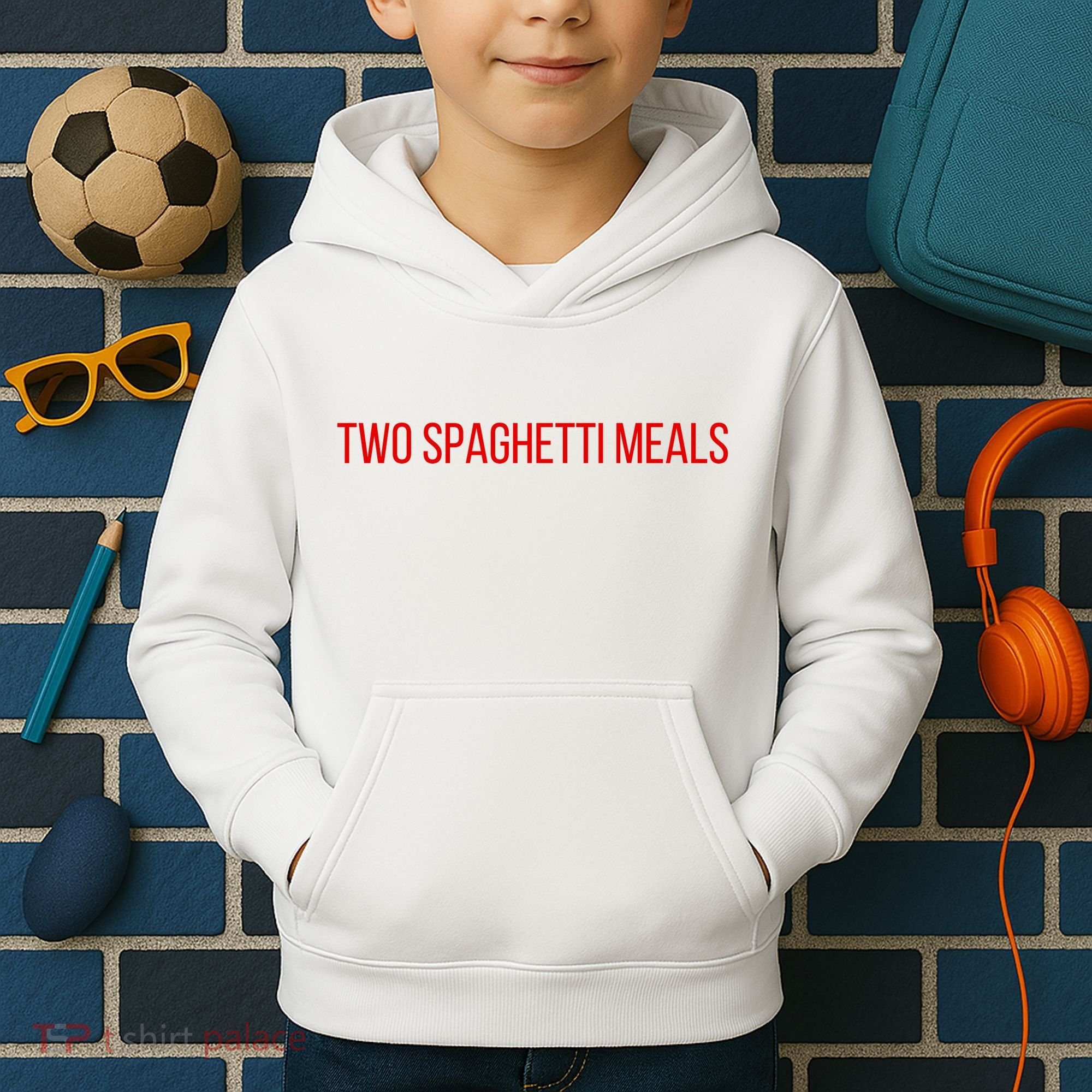 Two Spaghetti Meals Kids Hoodie