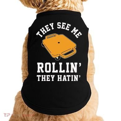 They See Me Rollin They Hatin 90s Scooter Funny Doggie Tank