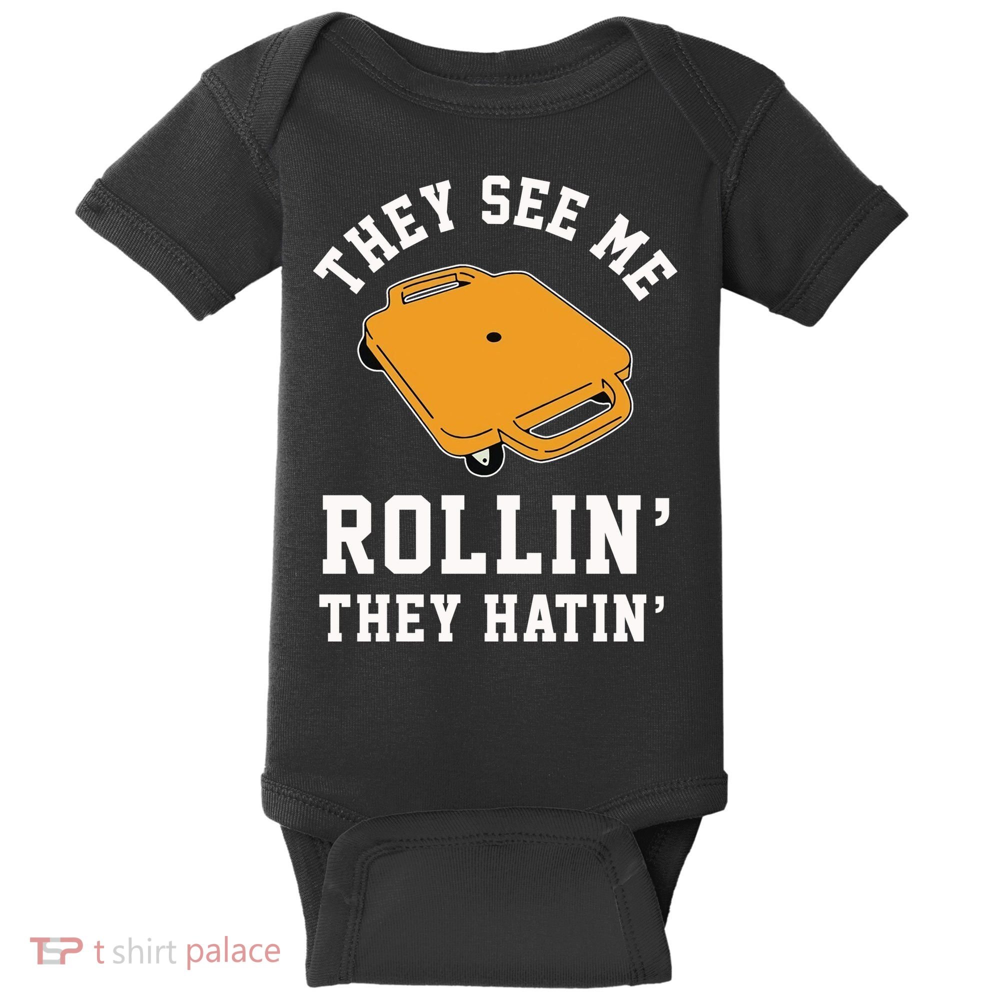 They See Me Rollin They Hatin 90s Scooter Funny Baby Bodysuit
