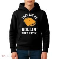They See Me Rollin They Hatin 90s Scooter Funny Kids Hoodie thumb 4