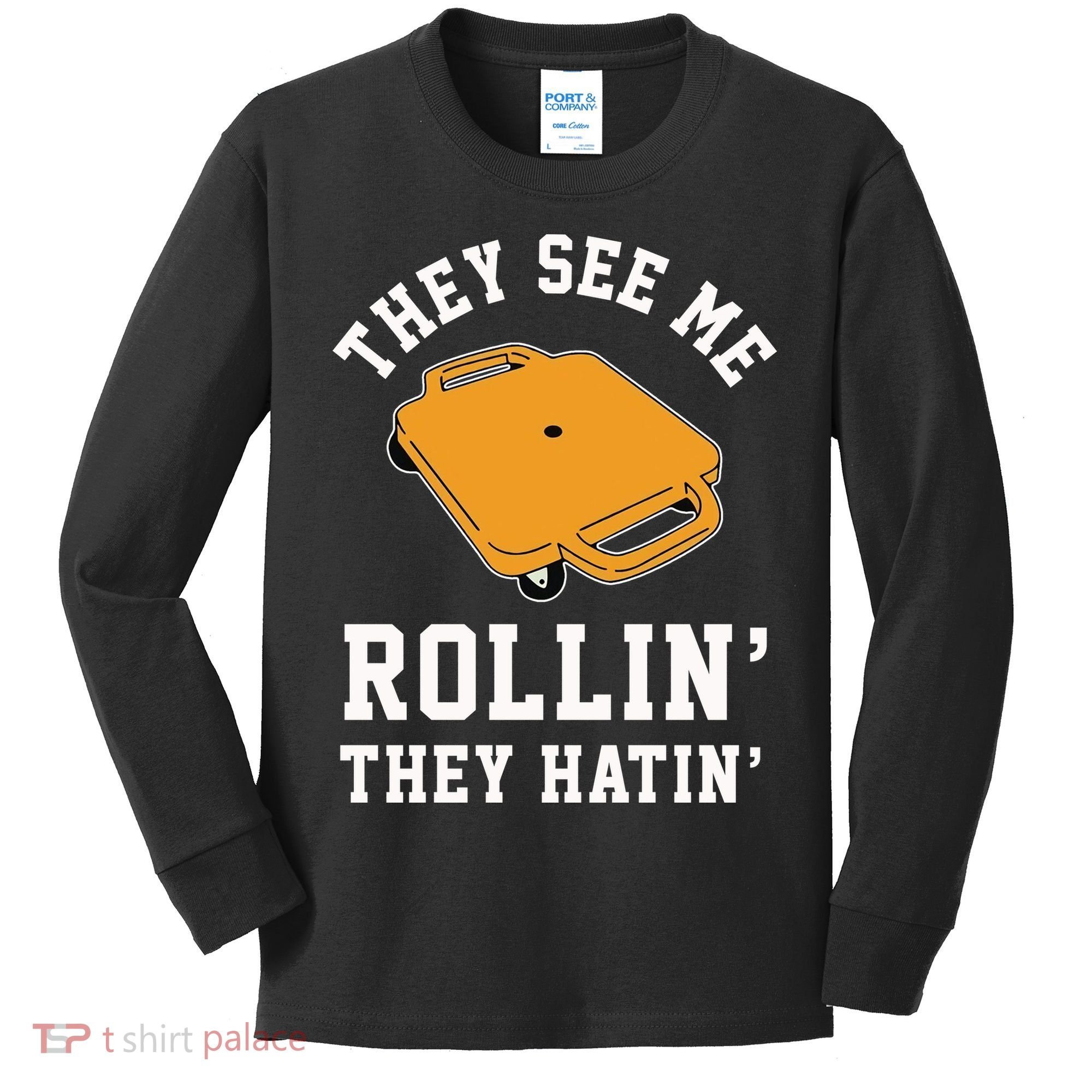 They See Me Rollin They Hatin 90s Scooter Funny Kids Long Sleeve Shirt