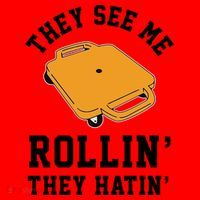 They See Me Rollin They Hatin 90s Scooter Funny Santa Hat thumb 1