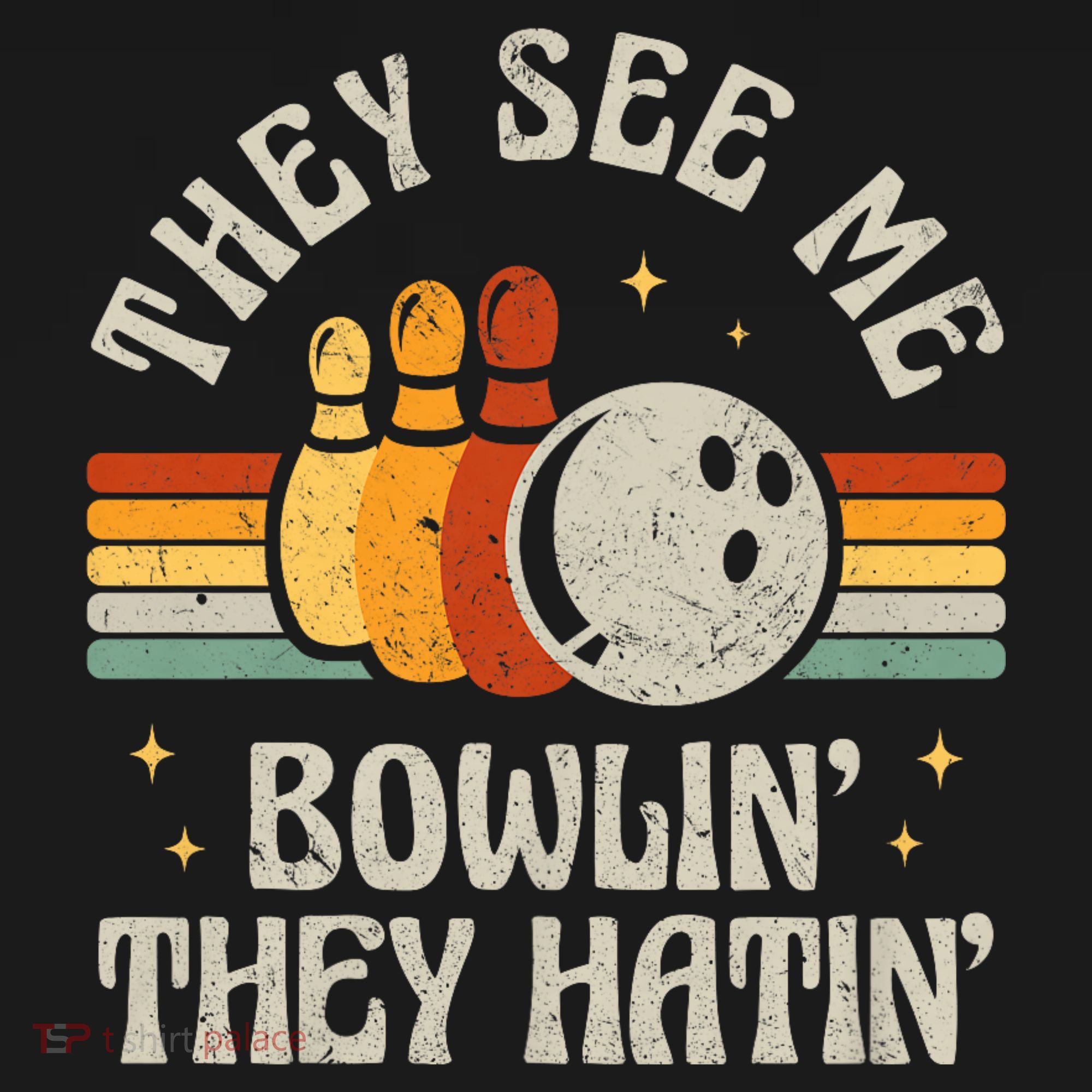 They See Me Bowlin They Hatin Retro Team Bowler Bowling 60s 70s Women's Hoodie