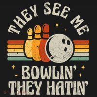 They See Me Bowlin They Hatin Retro Team Bowler Bowling 60s 70s Mousepad thumb 1