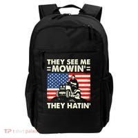 They See Me Mowing They Hatin Funny Lawn Mowing Backpack thumb 0