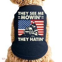 They See Me Mowing They Hatin Funny Lawn Mowing Doggie Tank thumb 0