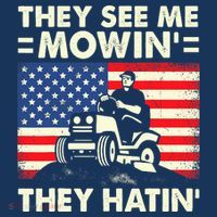 They See Me Mowing They Hatin Funny Lawn Mowing Bucket Hat thumb 4