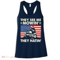 They See Me Mowing They Hatin Funny Lawn Mowing Women's Tank Top thumb 0