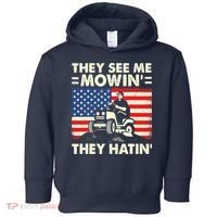 They See Me Mowing They Hatin Funny Lawn Mowing Toddler Hoodie thumb 0