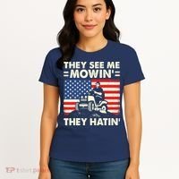 They See Me Mowing They Hatin Funny Lawn Mowing Women's T-Shirt thumb 4