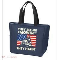 They See Me Mowing They Hatin Funny Lawn Mowing Tote Bag thumb 3