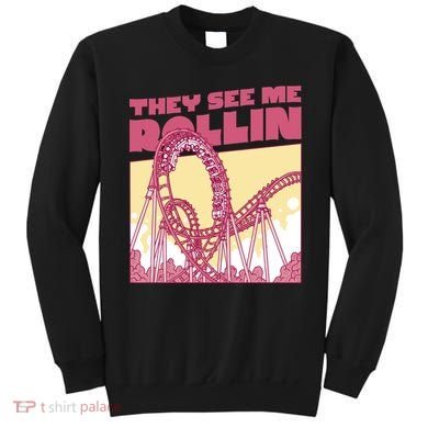 They See Me Rollin Funny Roller Coaster Sweatshirt