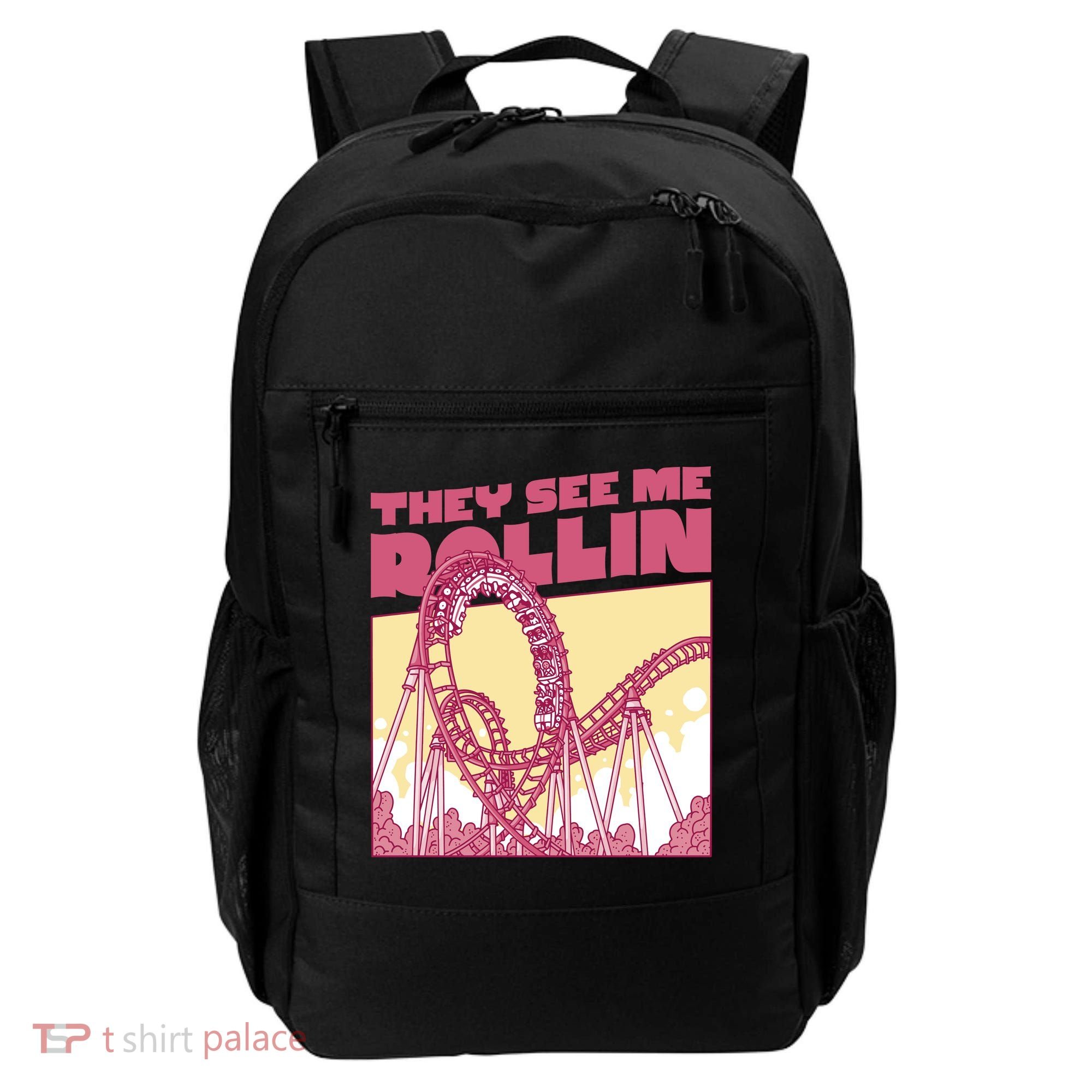 They See Me Rollin Funny Roller Coaster Backpack
