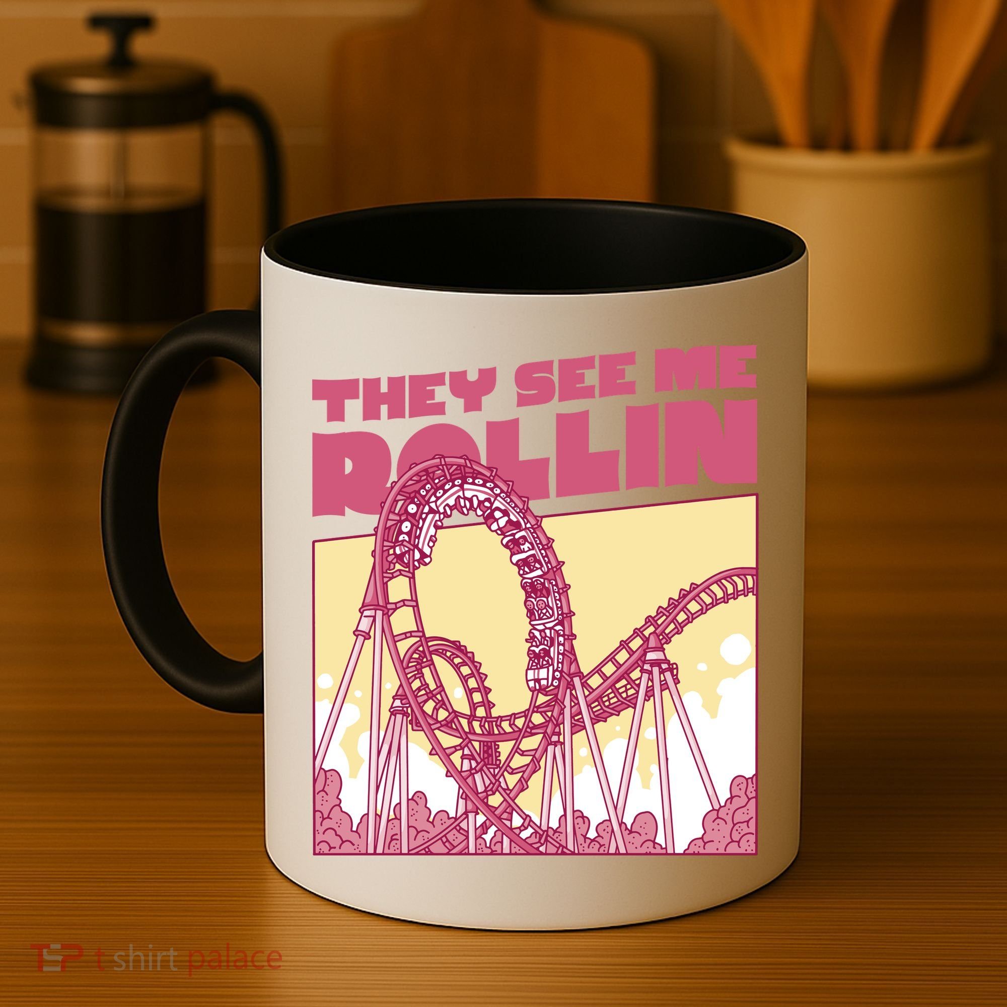 They See Me Rollin Funny Roller Coaster Coffee Mug