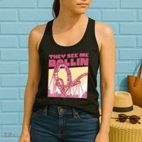 They See Me Rollin Funny Roller Coaster Women's Tank Top thumb 2