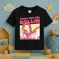 They See Me Rollin Funny Roller Coaster Toddler T-Shirt thumb 3
