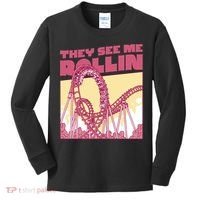 They See Me Rollin Funny Roller Coaster Kids Long Sleeve Shirt thumb 0
