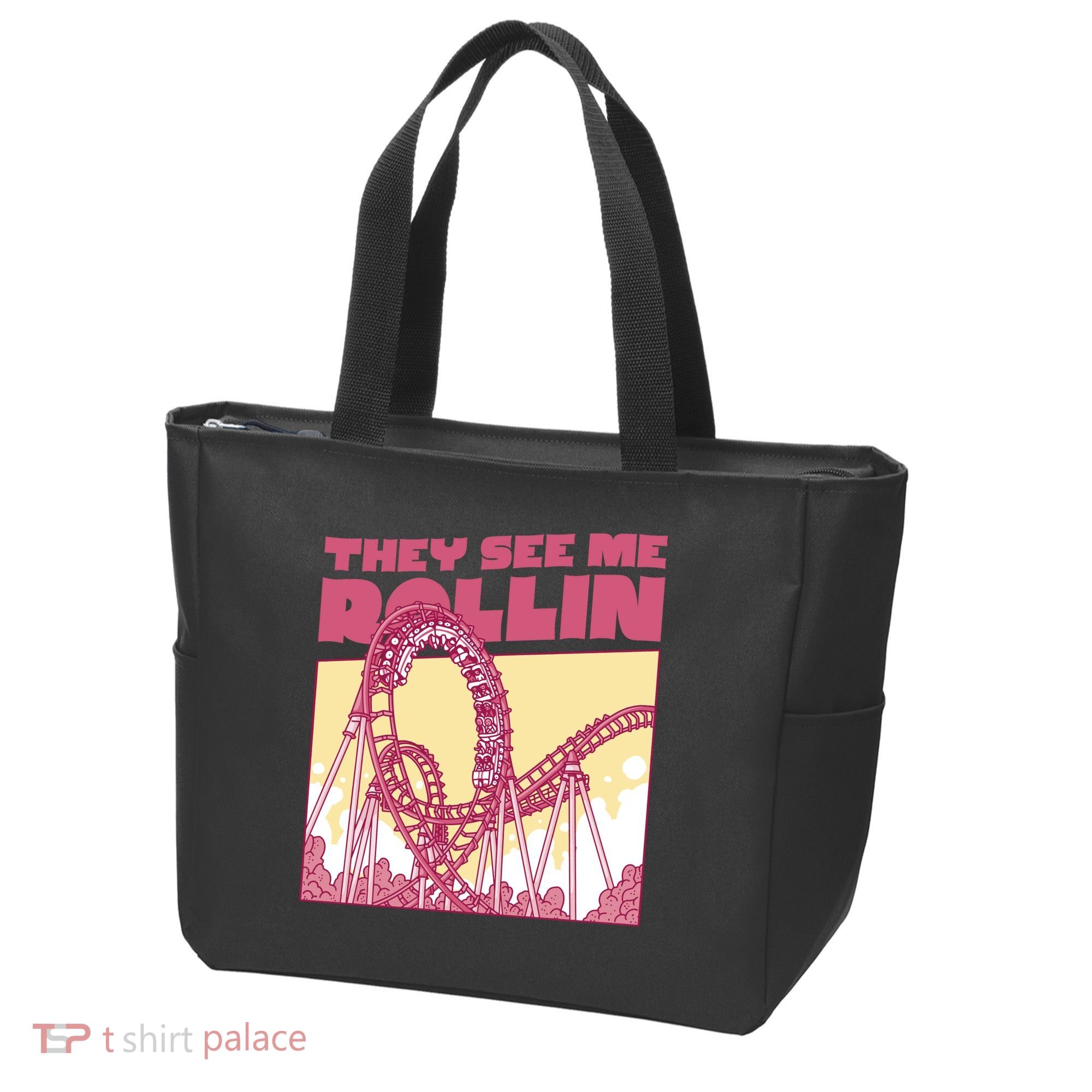 They See Me Rollin Funny Roller Coaster Tote Bag