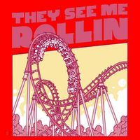 They See Me Rollin Funny Roller Coaster Santa Hat thumb 1