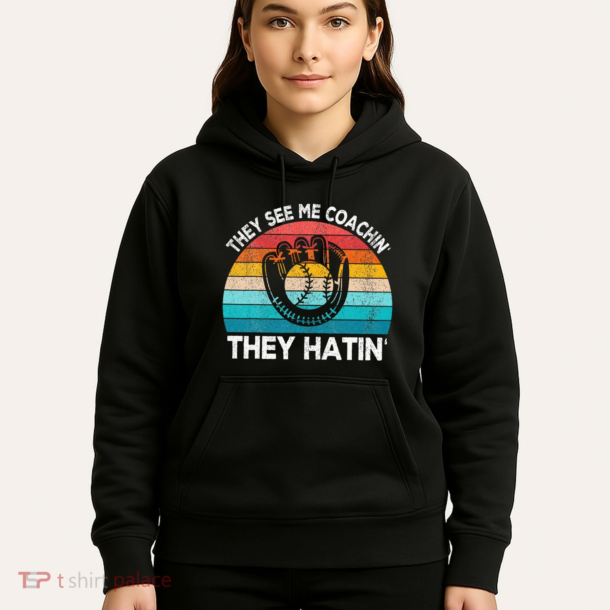 They See Me Coachin Softball Coach Softball Team Coach Hoodie