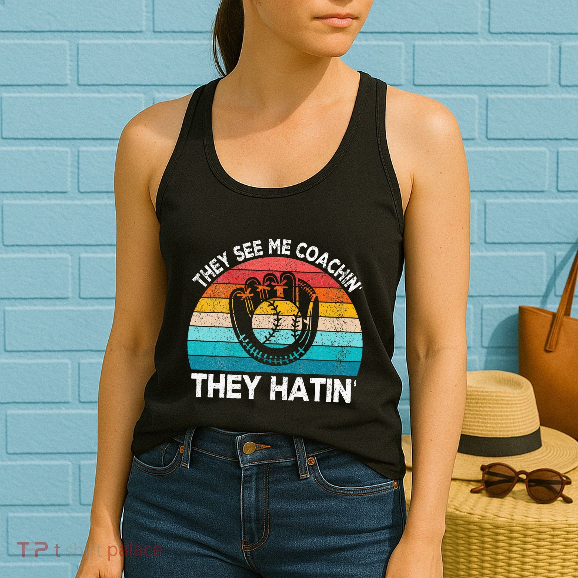 They See Me Coachin Softball Coach Softball Team Coach Women's Tank Top