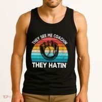 They See Me Coachin Softball Coach Softball Team Coach Tank Top thumb 3