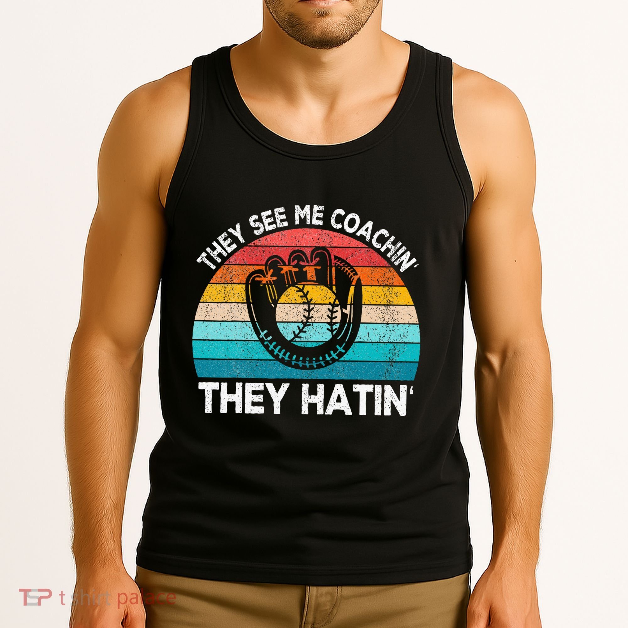 They See Me Coachin Softball Coach Softball Team Coach Tank Top
