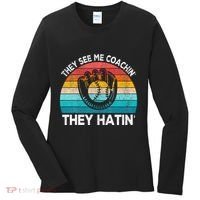 They See Me Coachin Softball Coach Softball Team Coach Women's Long Sleeve Shirt thumb 0
