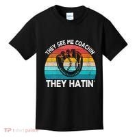 They See Me Coachin Softball Coach Softball Team Coach Kids T-Shirt thumb 0