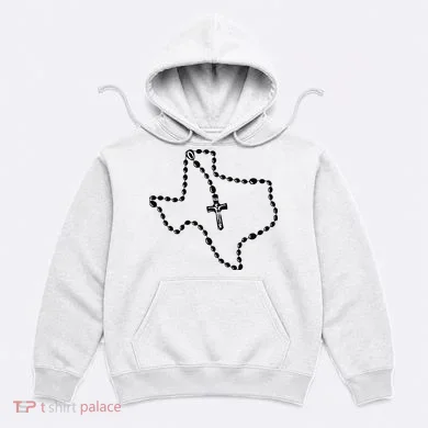 Texas State Map Catholic Rosary Hoodie