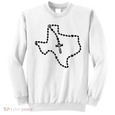 Texas State Map Catholic Rosary Sweatshirt