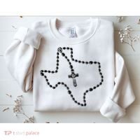 Texas State Map Catholic Rosary Sweatshirt thumb 2