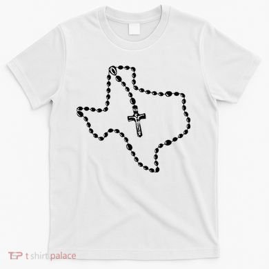 Texas State Map Catholic Rosary T-Shirt