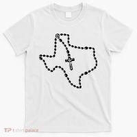 Texas State Map Catholic Rosary T-Shirt thumb 0
